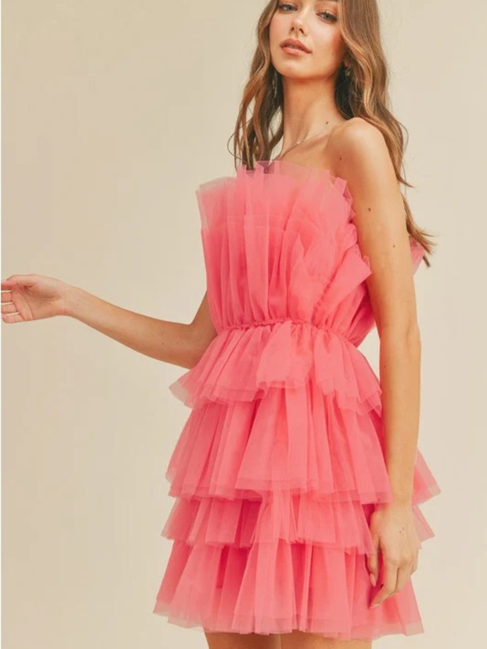 NWT Pink Tulle Mini Dress size S - Picture 4 of 4
